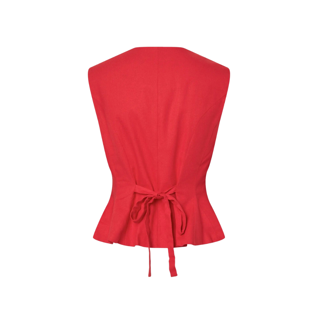 Lirma Red Peplum Top