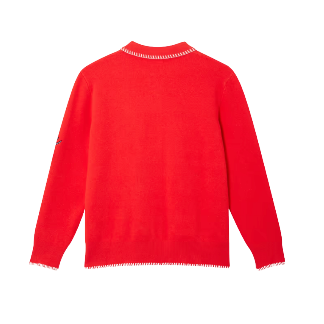 Red Mystical Cardigan with Collar