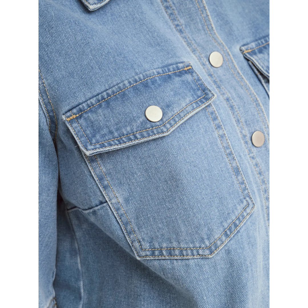 Belle Light Denim Short Sleeve Shirt