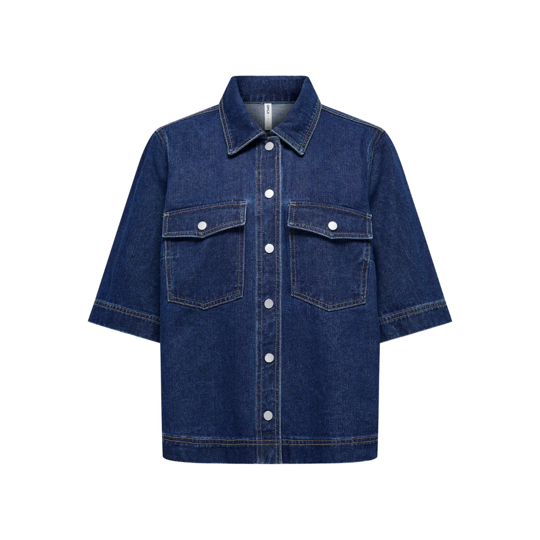Belle Dark Denim Short Sleeve Shirt