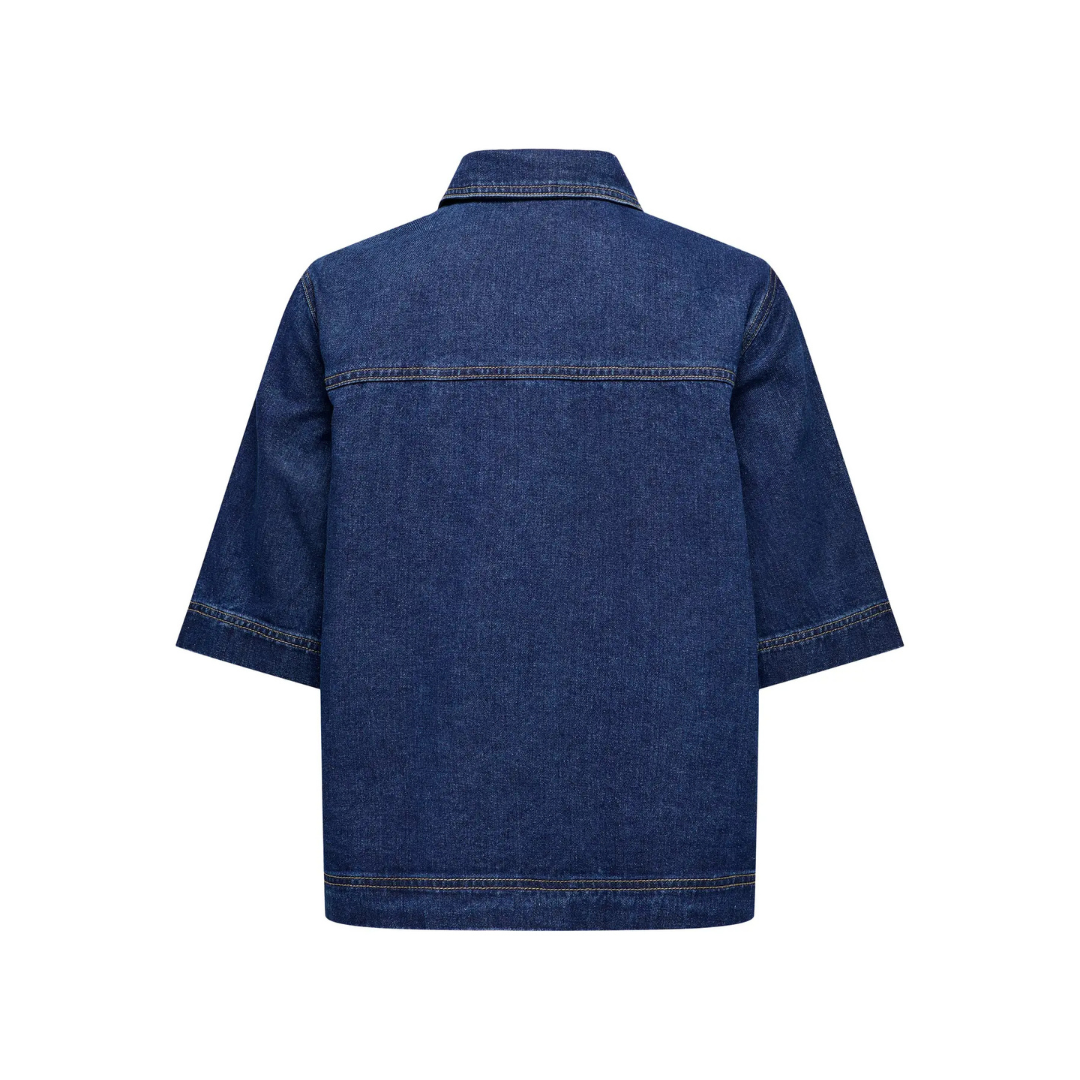 Belle Dark Denim Short Sleeve Shirt
