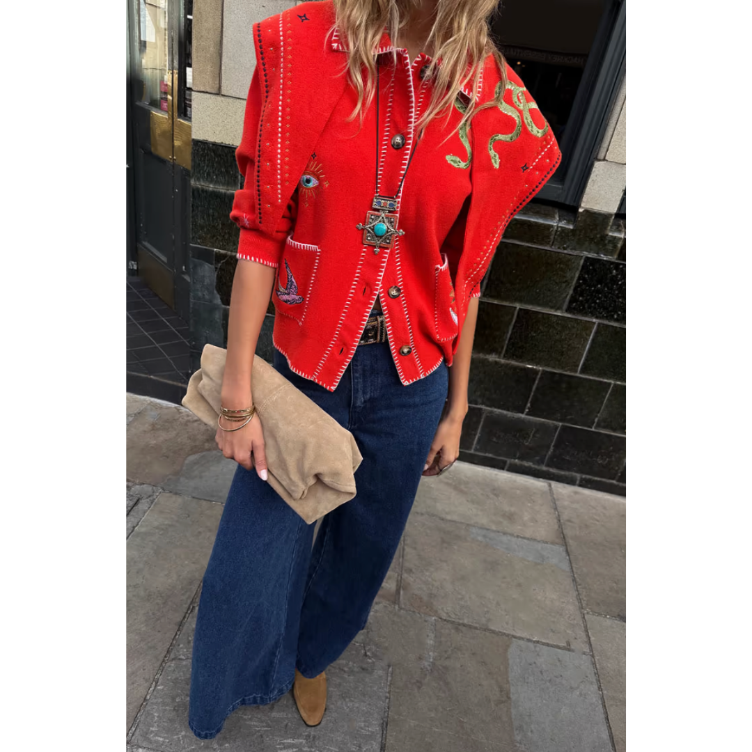 Red Mystical Knit Bandana