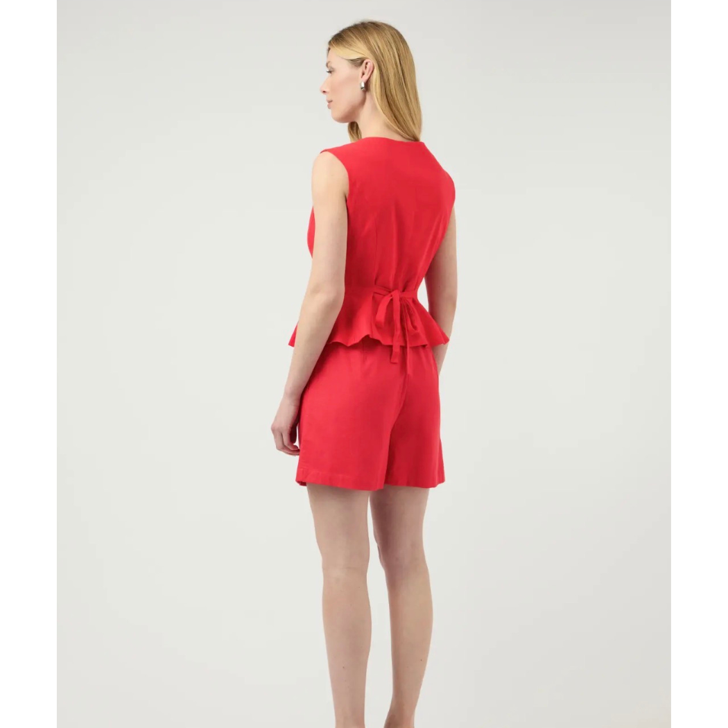 Lirma Red Peplum Top