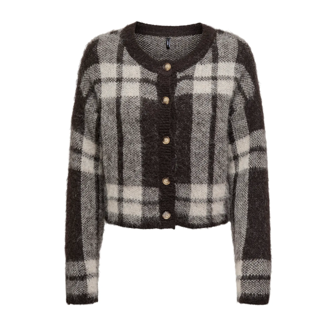 Diana Brown Checked Cardigan