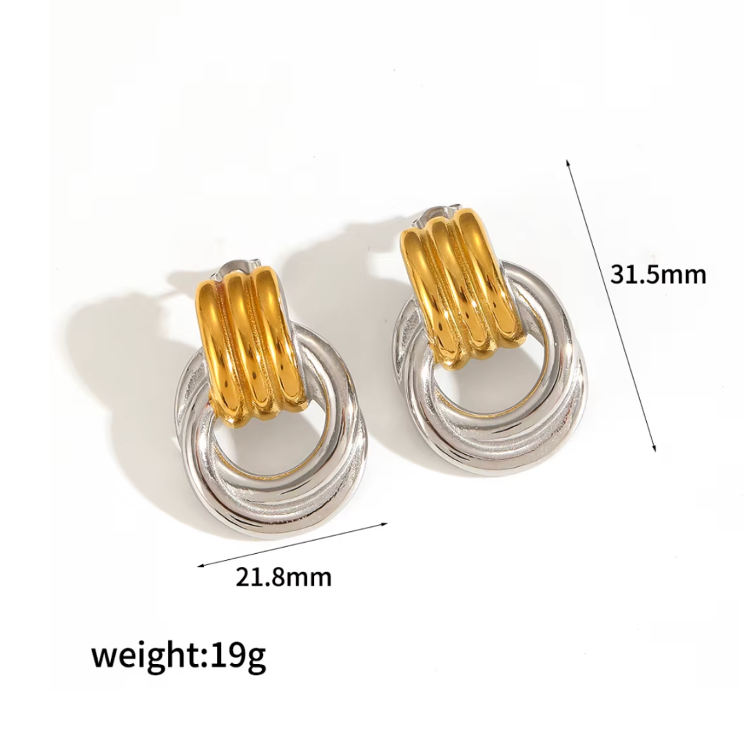 Two-Tone Loop Earrings