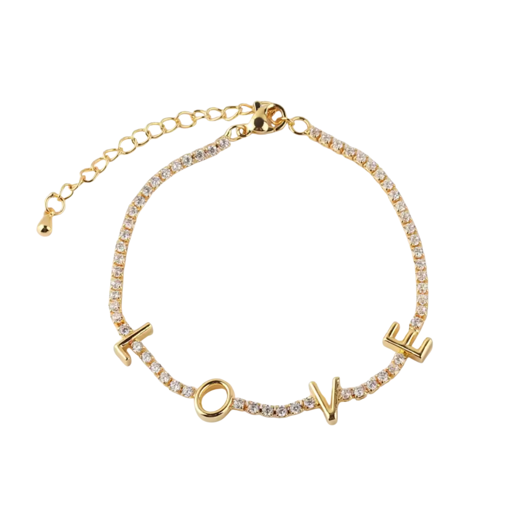 Crystal Gold ‘LOVE’ Bracelet
