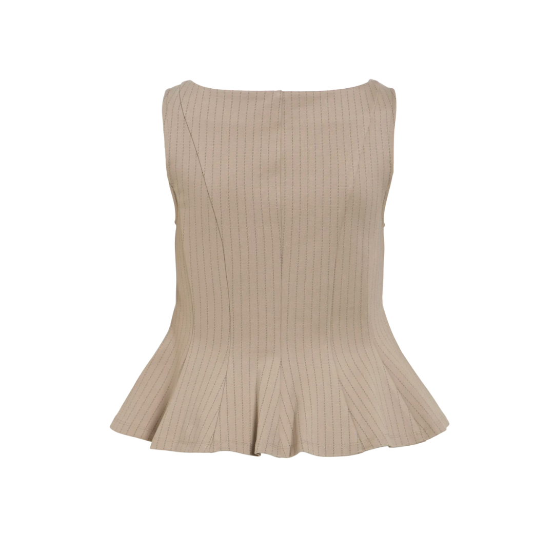 Rengli Boat Neck Peplum Top