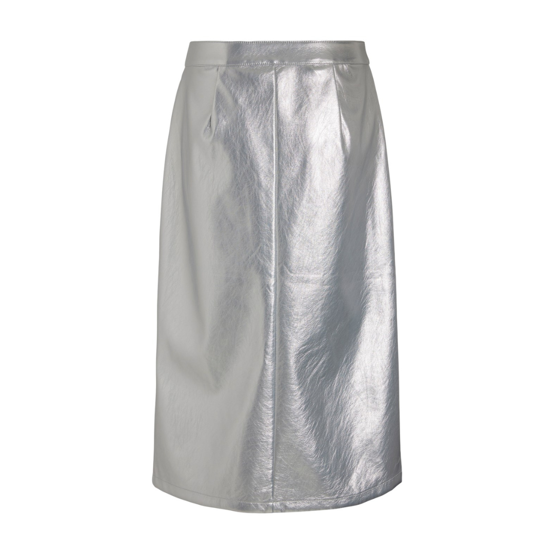 Copenhagen Silver Coated Midi Skirt