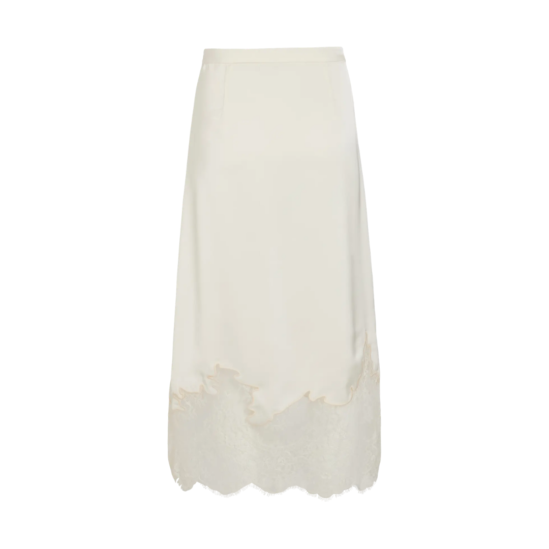Sable White Lace Midi Skirt