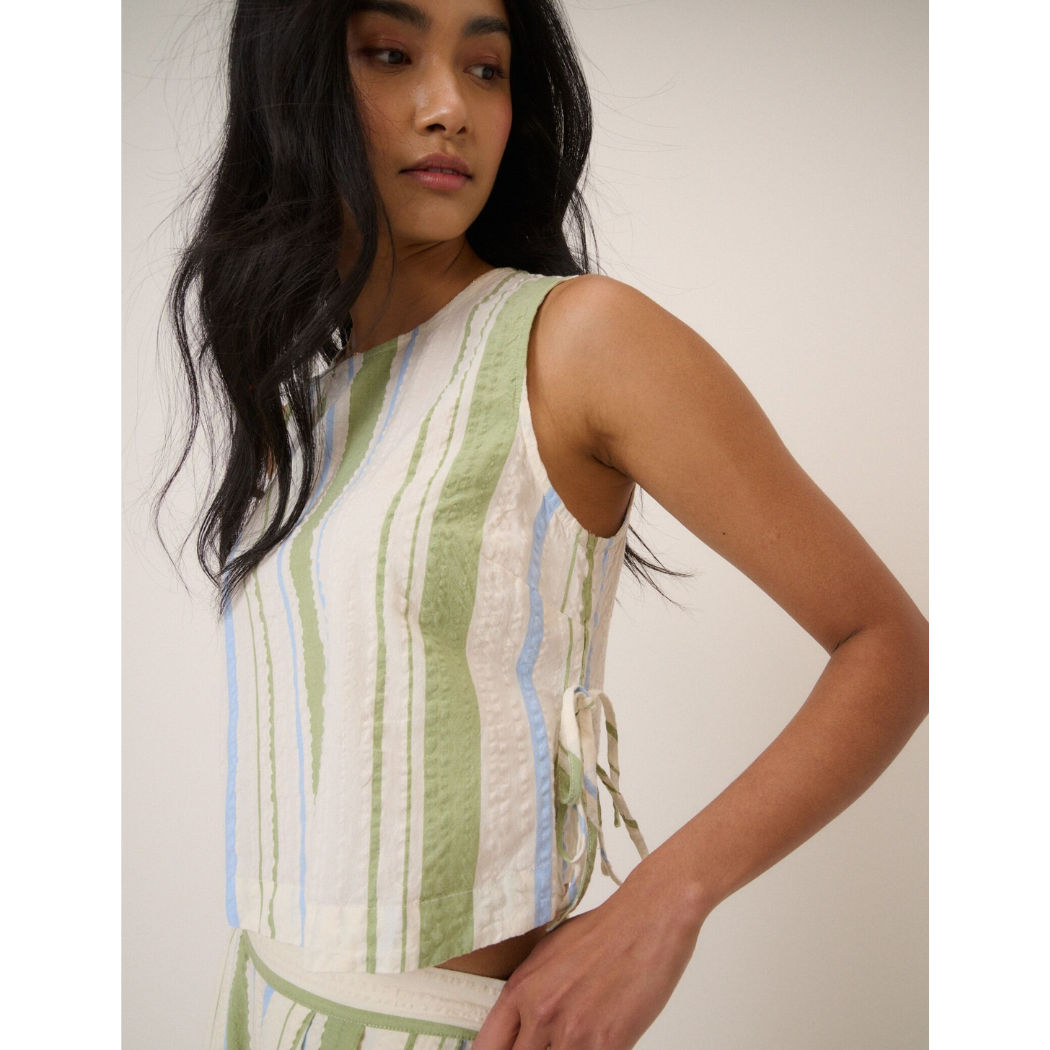 Green And Blue Striped Swing Top