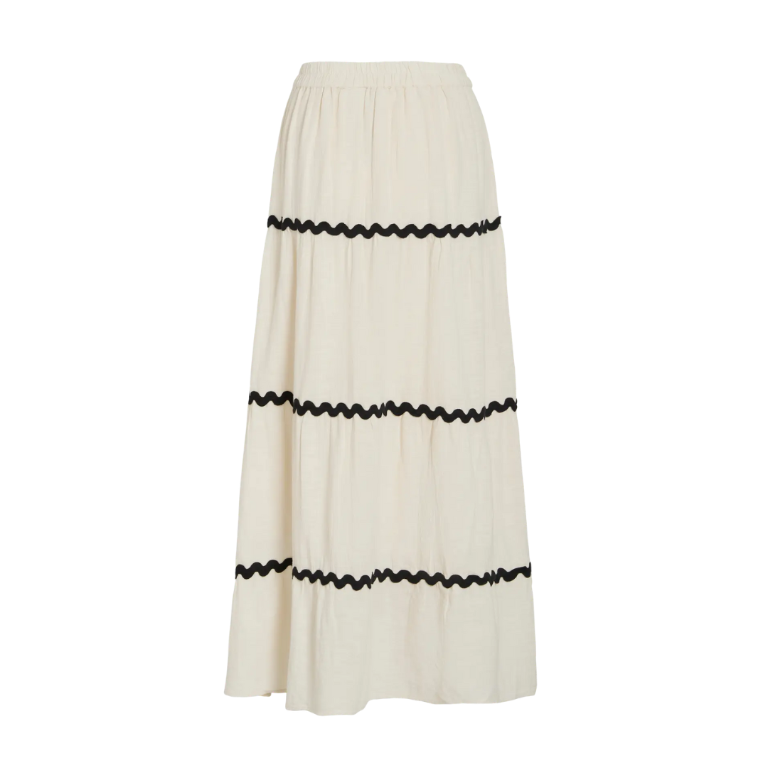 Ando White Scalloped Skirt