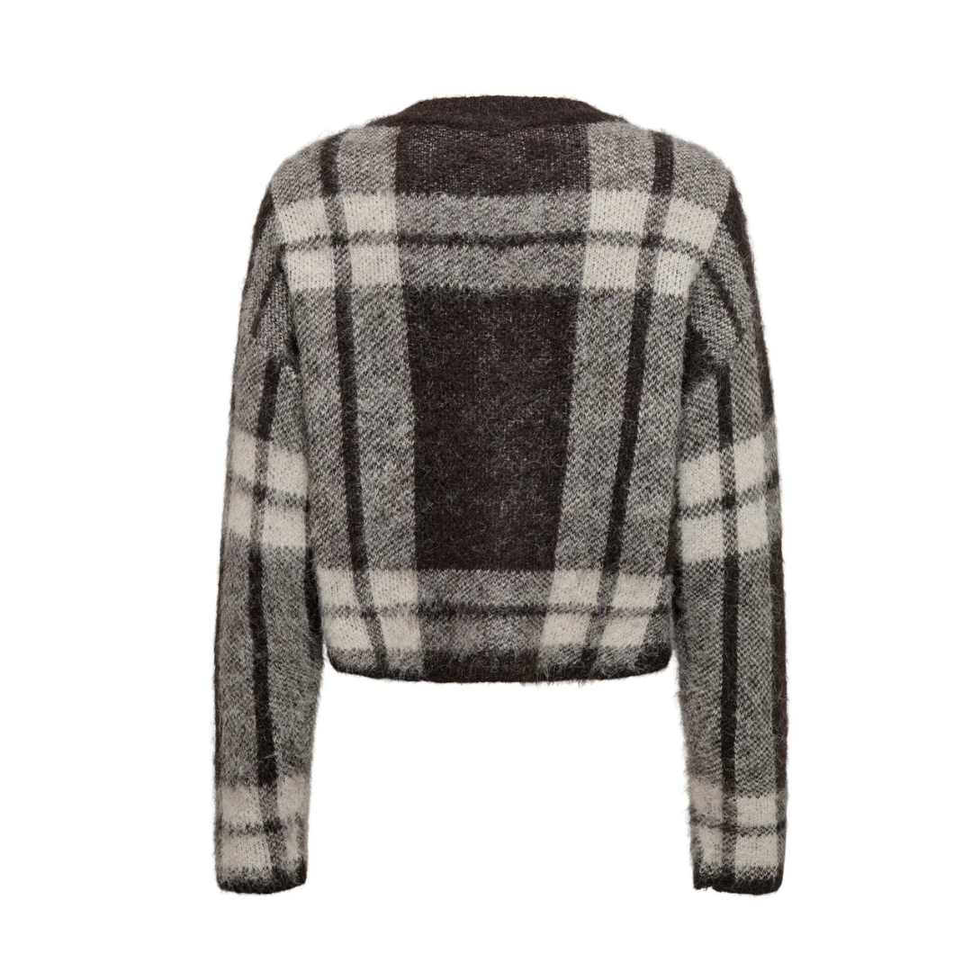 Diana Brown Checked Cardigan
