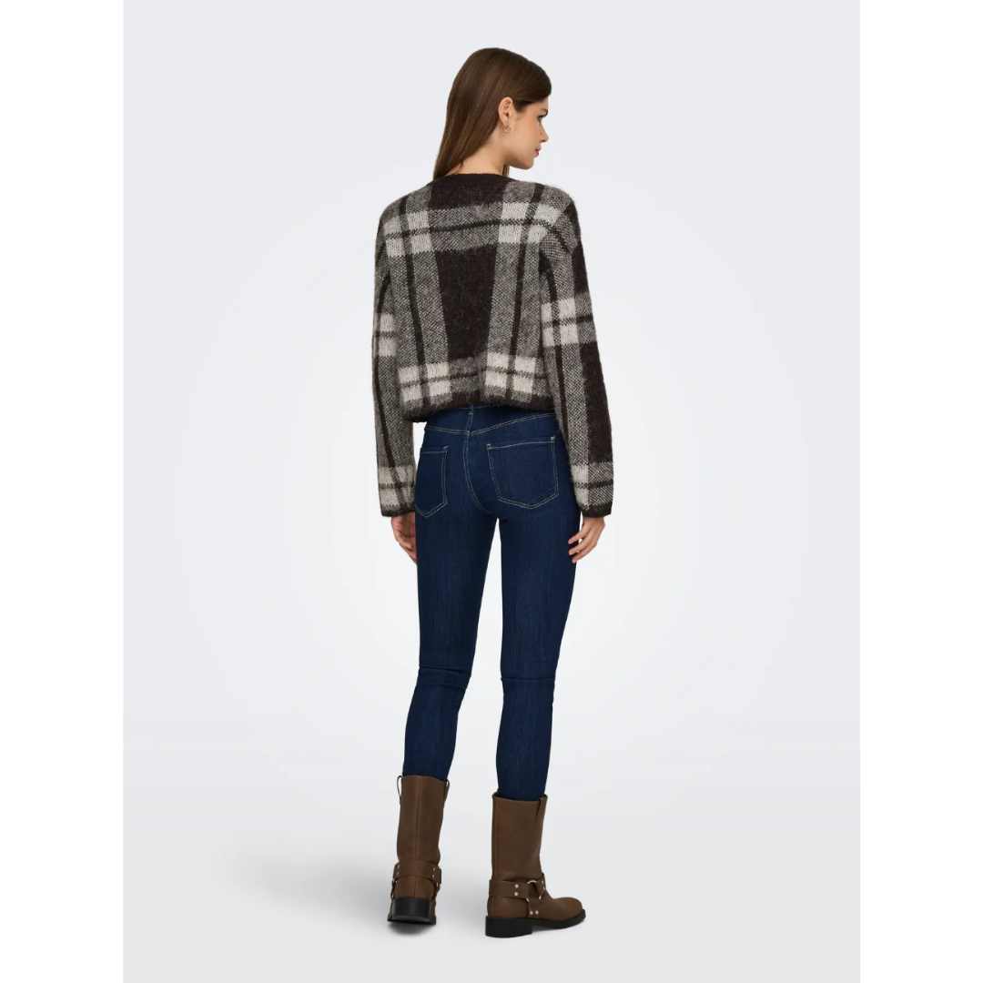 Diana Brown Checked Cardigan
