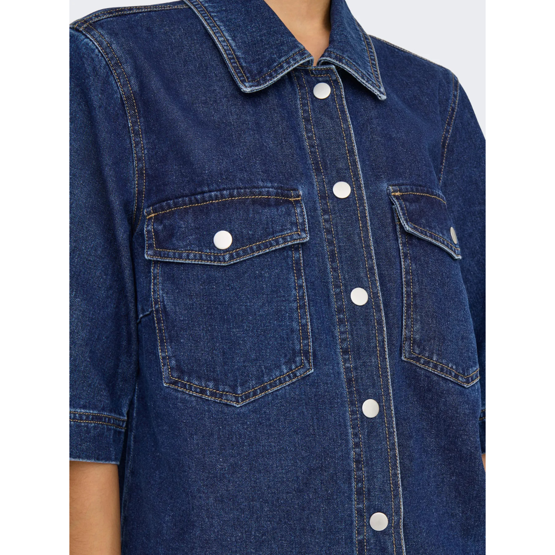 Belle Dark Denim Short Sleeve Shirt