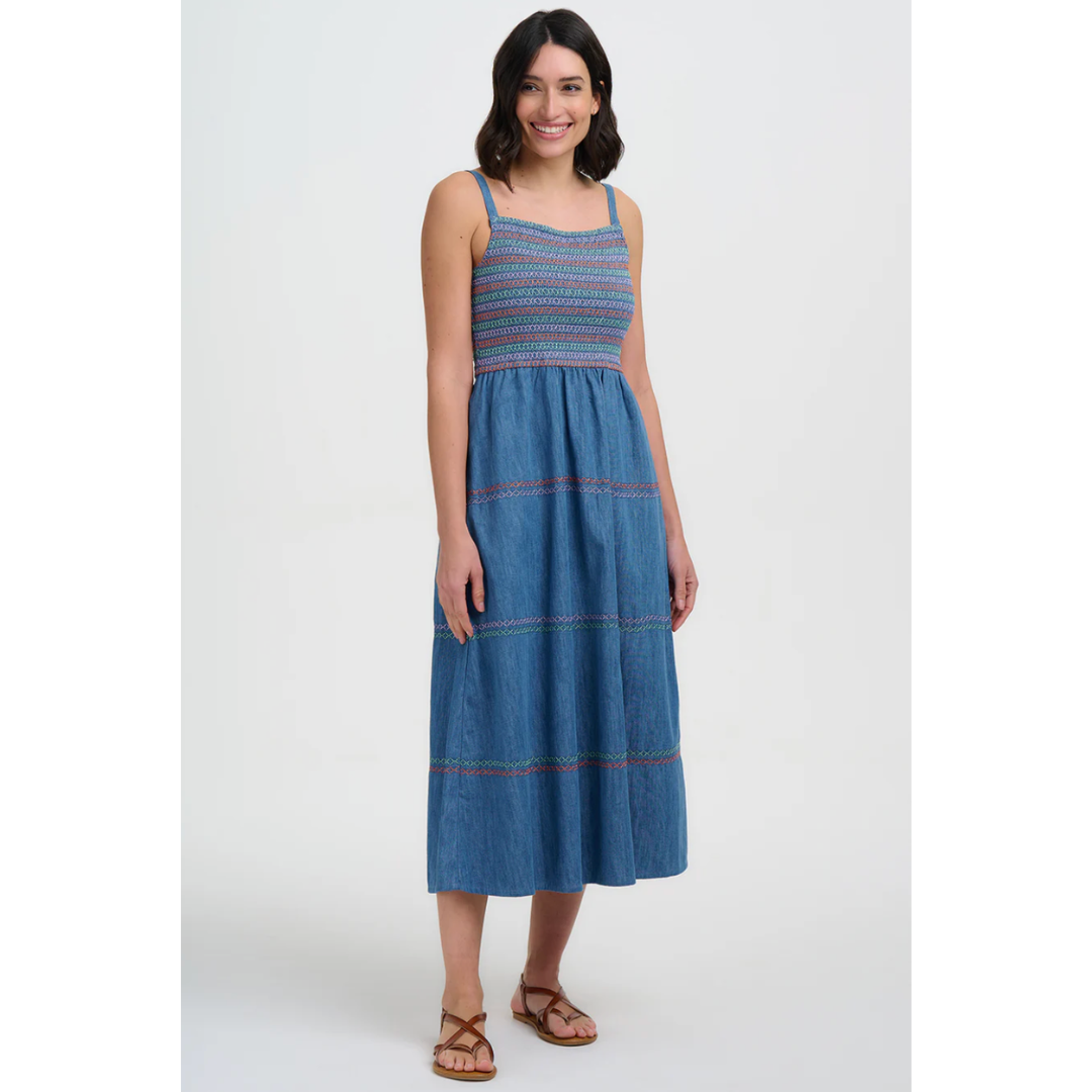 Murren Shirred Midi Dress