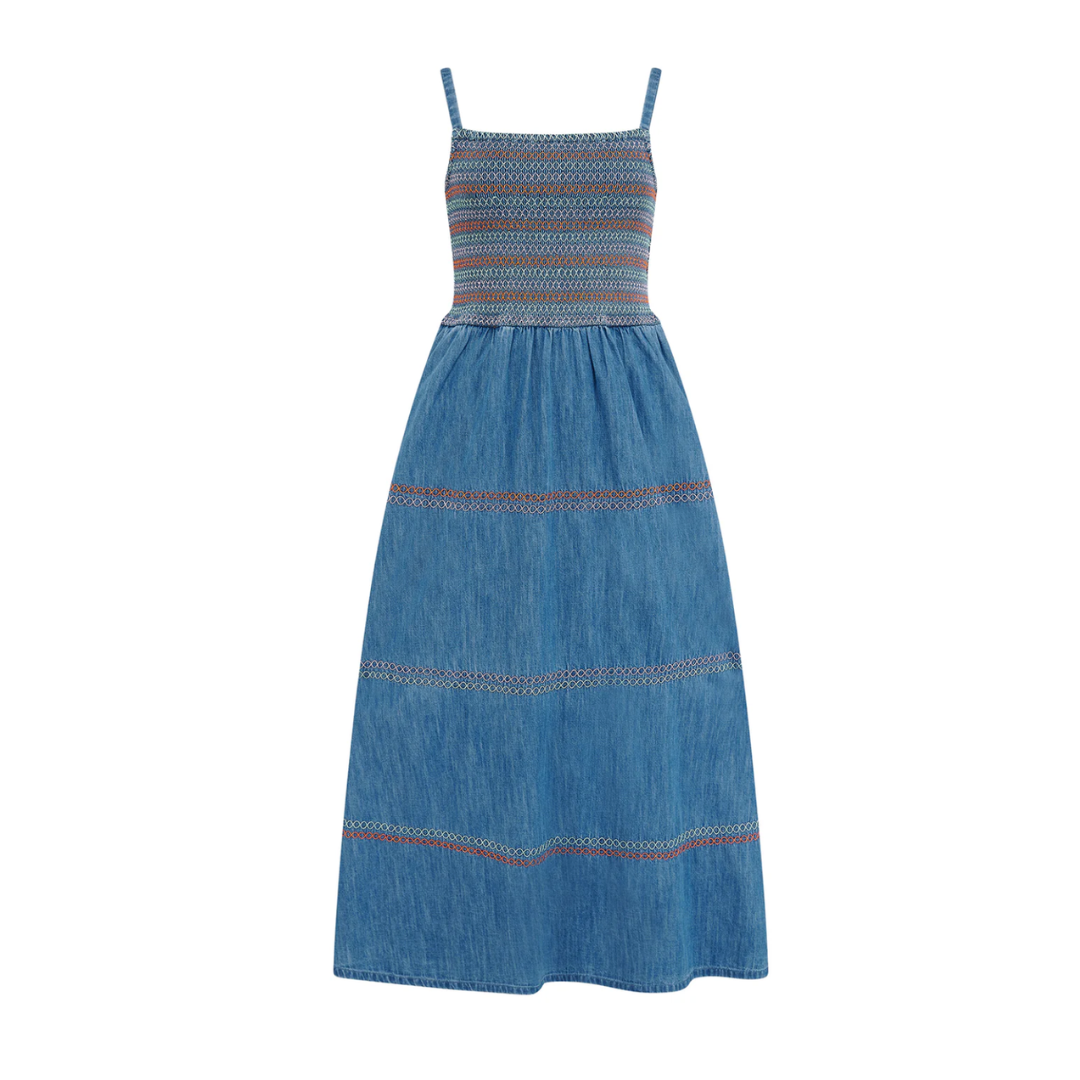 Murren Shirred Midi Dress