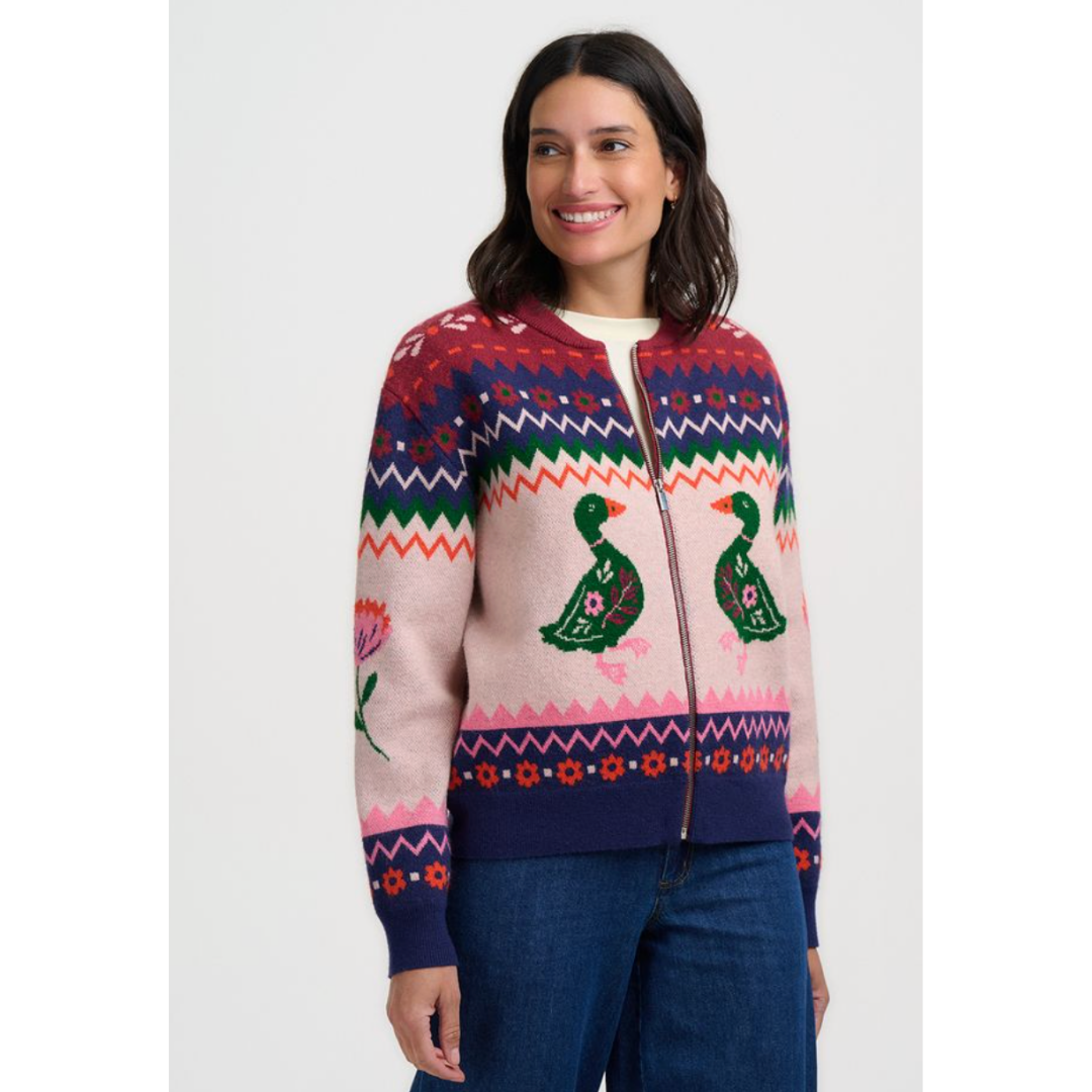 Solana Knitted Bomber Jacket (ducks)