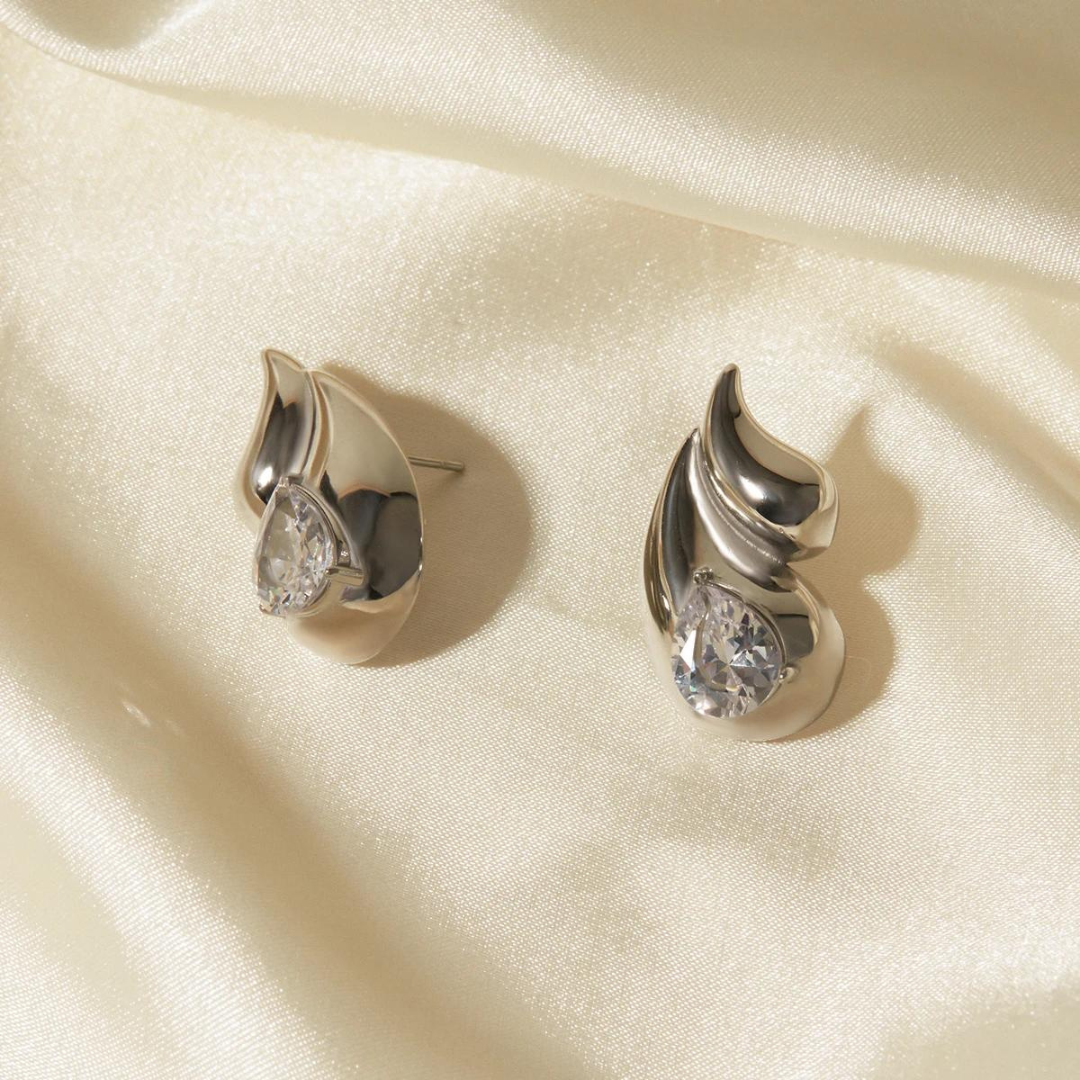Double Tear Stone Earrings