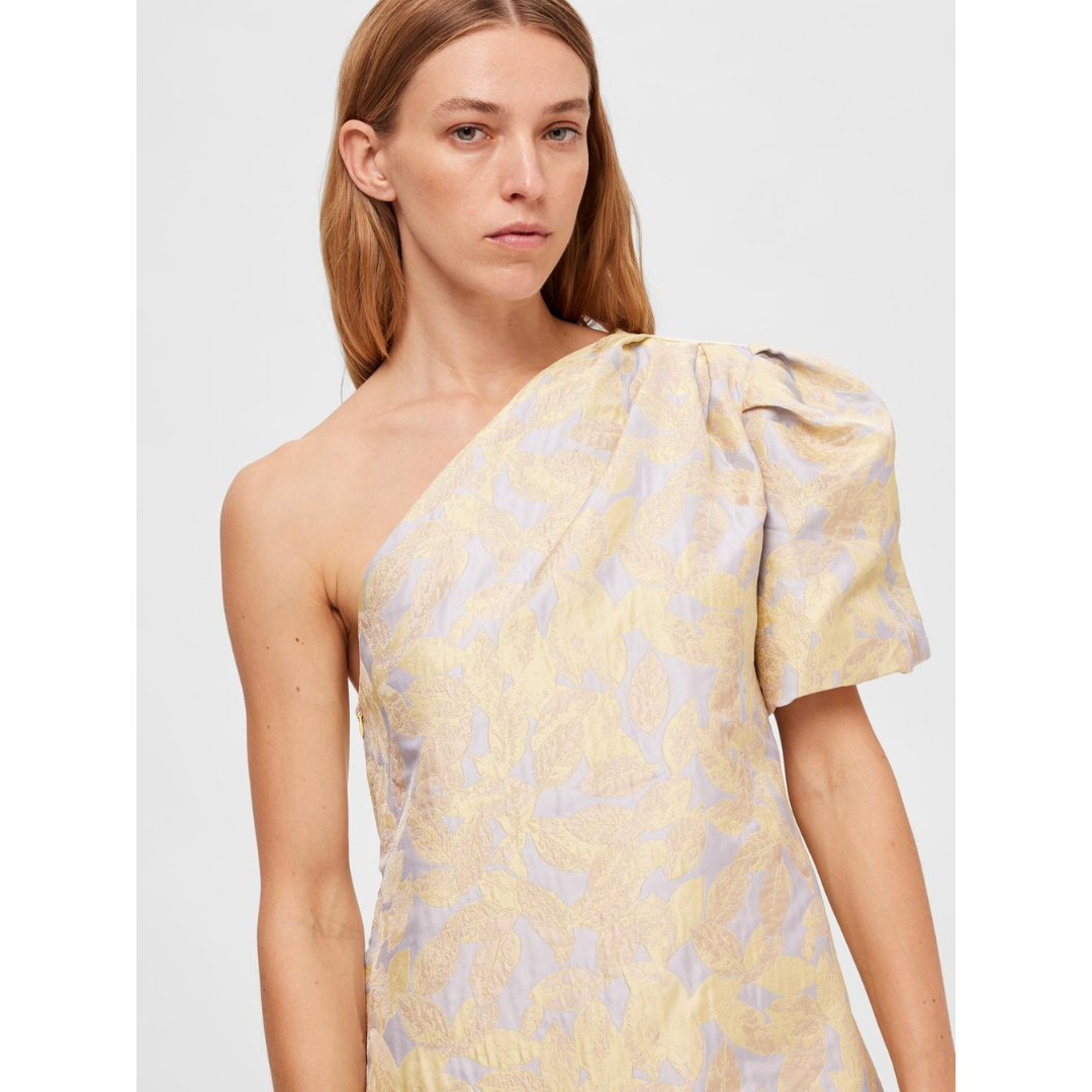 Britt One Shoulder Jacquard Dress