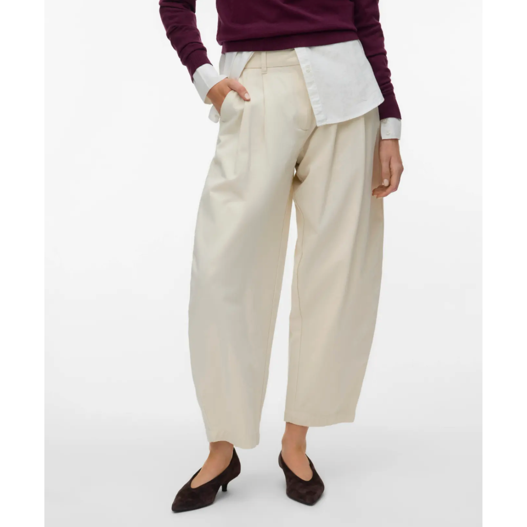 Carley Cream Barrel Trousers