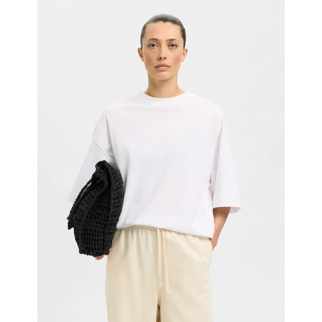 Celia Black Woven Tote Bag