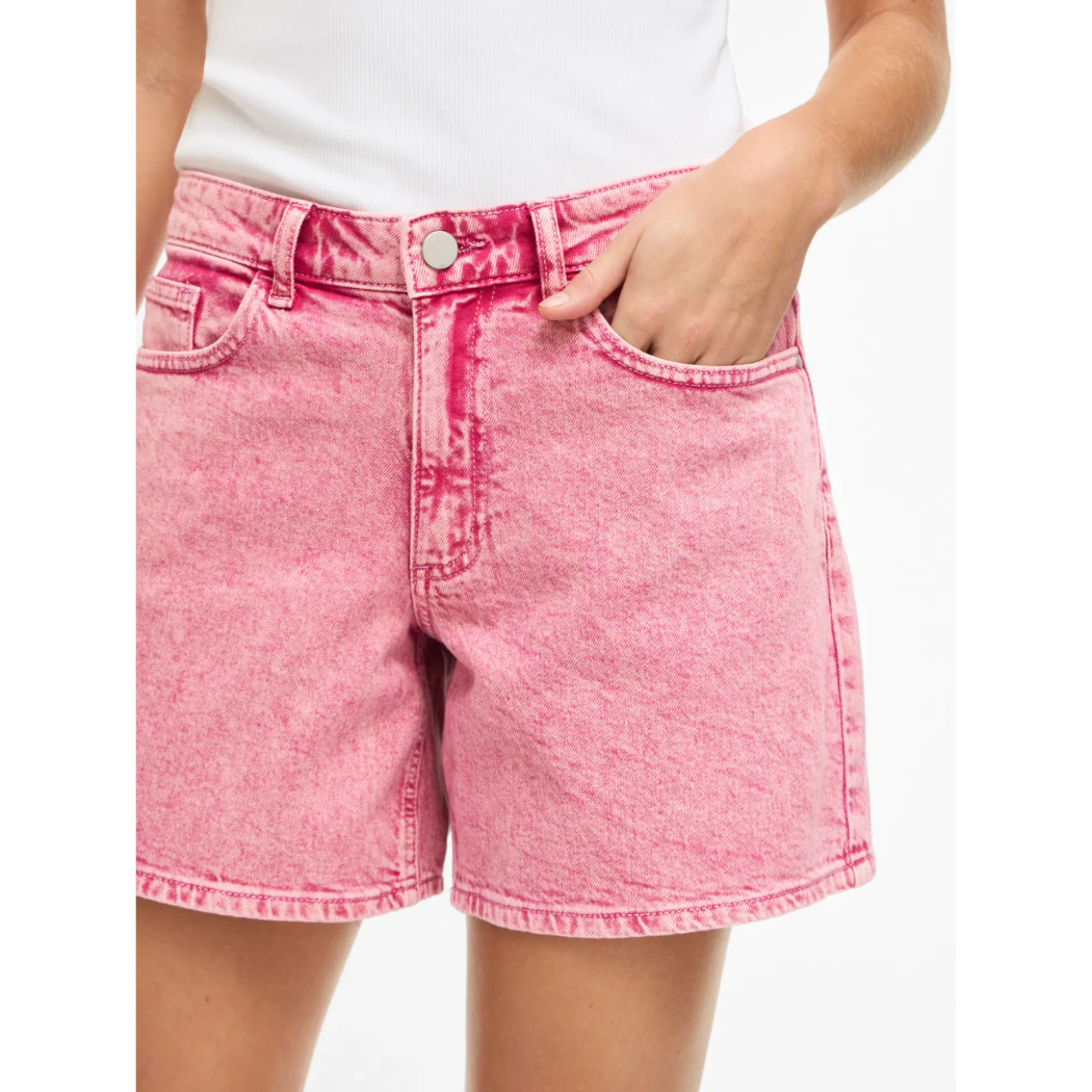 Fuchsia Denim Shorts
