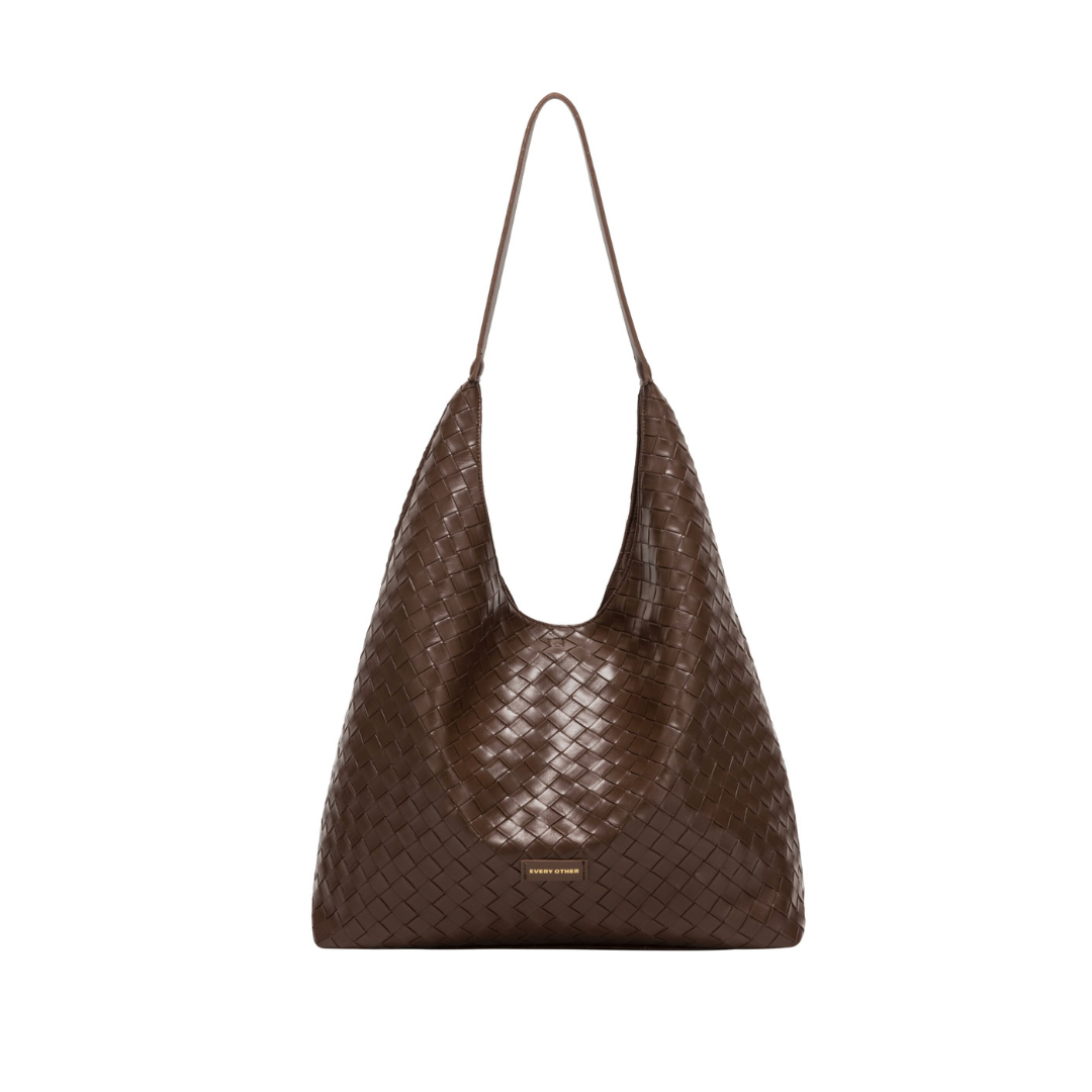 Chocolate Woven Shoulder Bag
