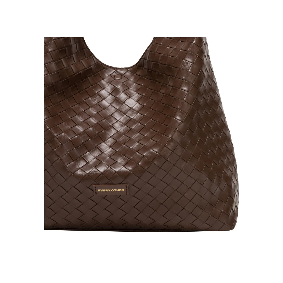 Chocolate Woven Shoulder Bag