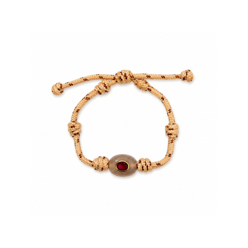 Harlow Paracord Necklace & Bracelet - blush & red