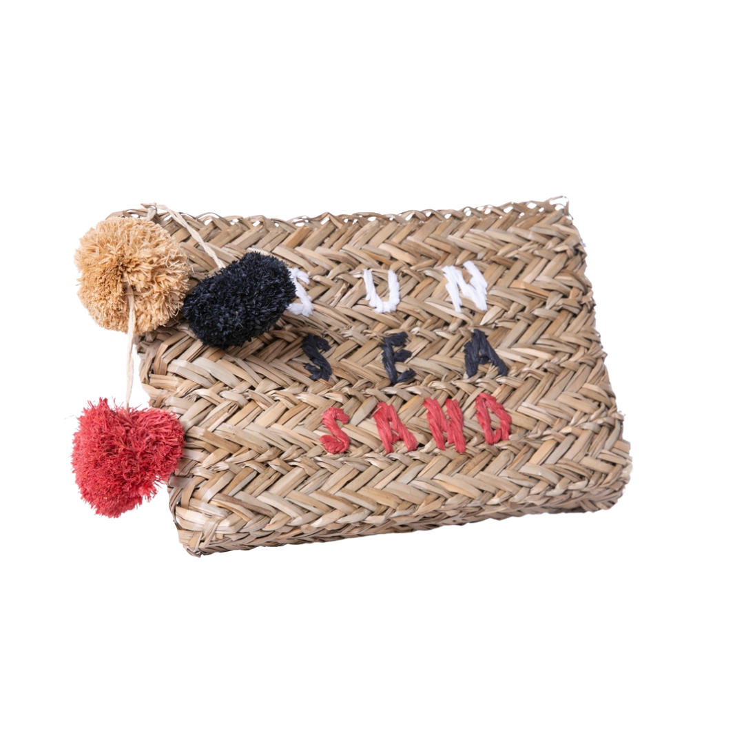 Sun Sea Sand Raffia Clutch