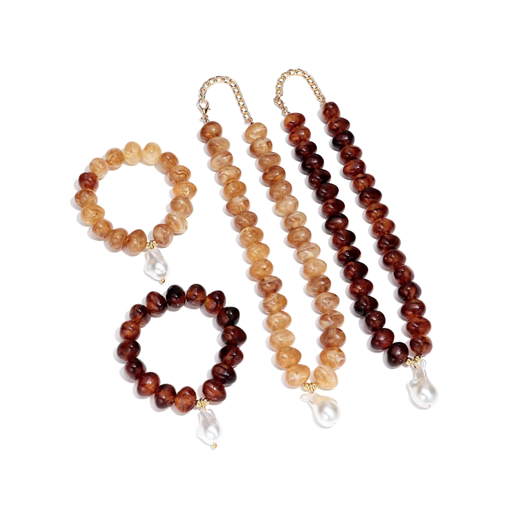 Honey Pearl Necklace & Bracelet
