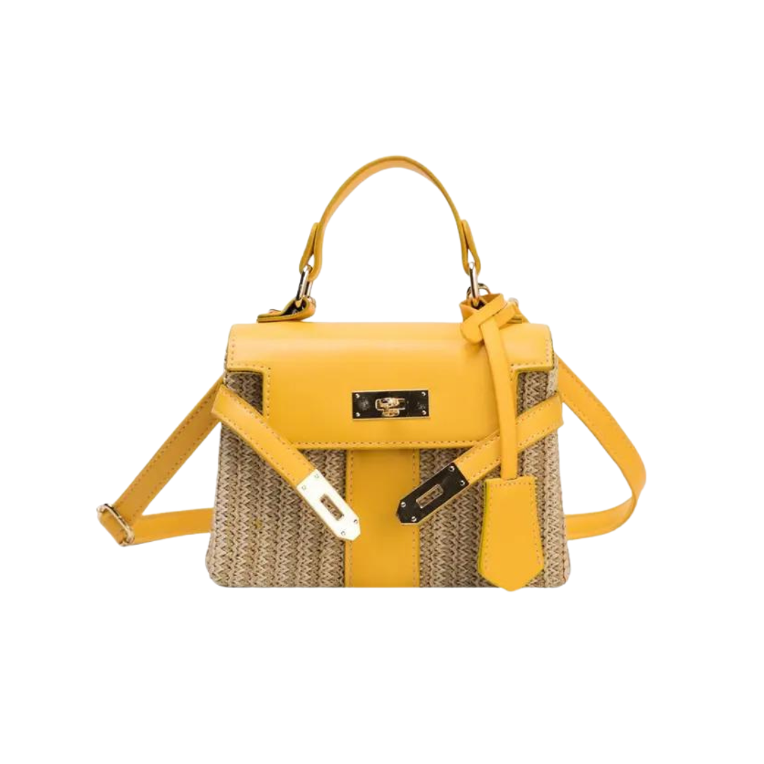 Sandy Straw cross body Box Bag