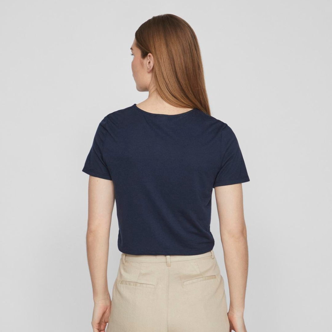 Casey Navy Cropped T-shirt