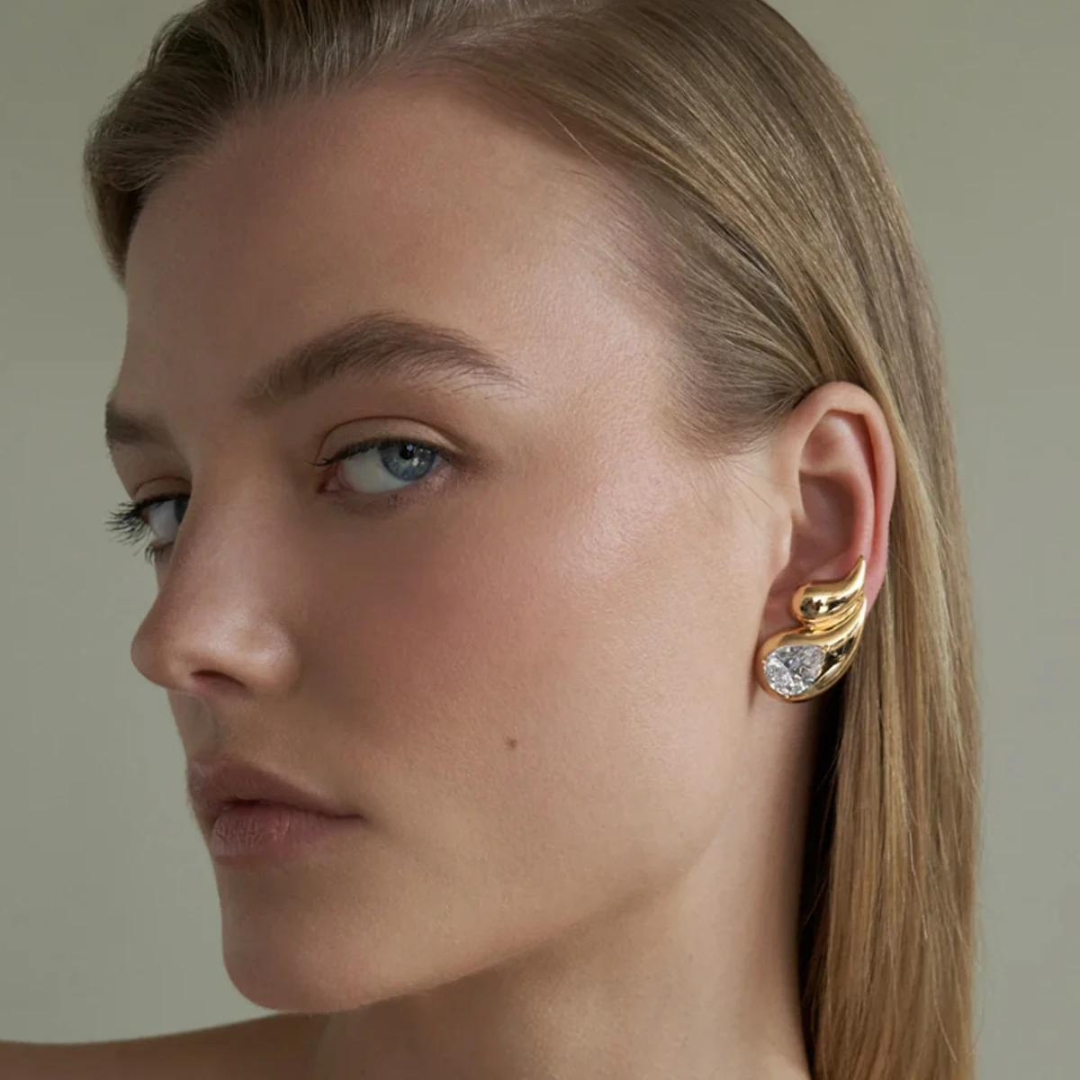 Double Tear Stone Earrings
