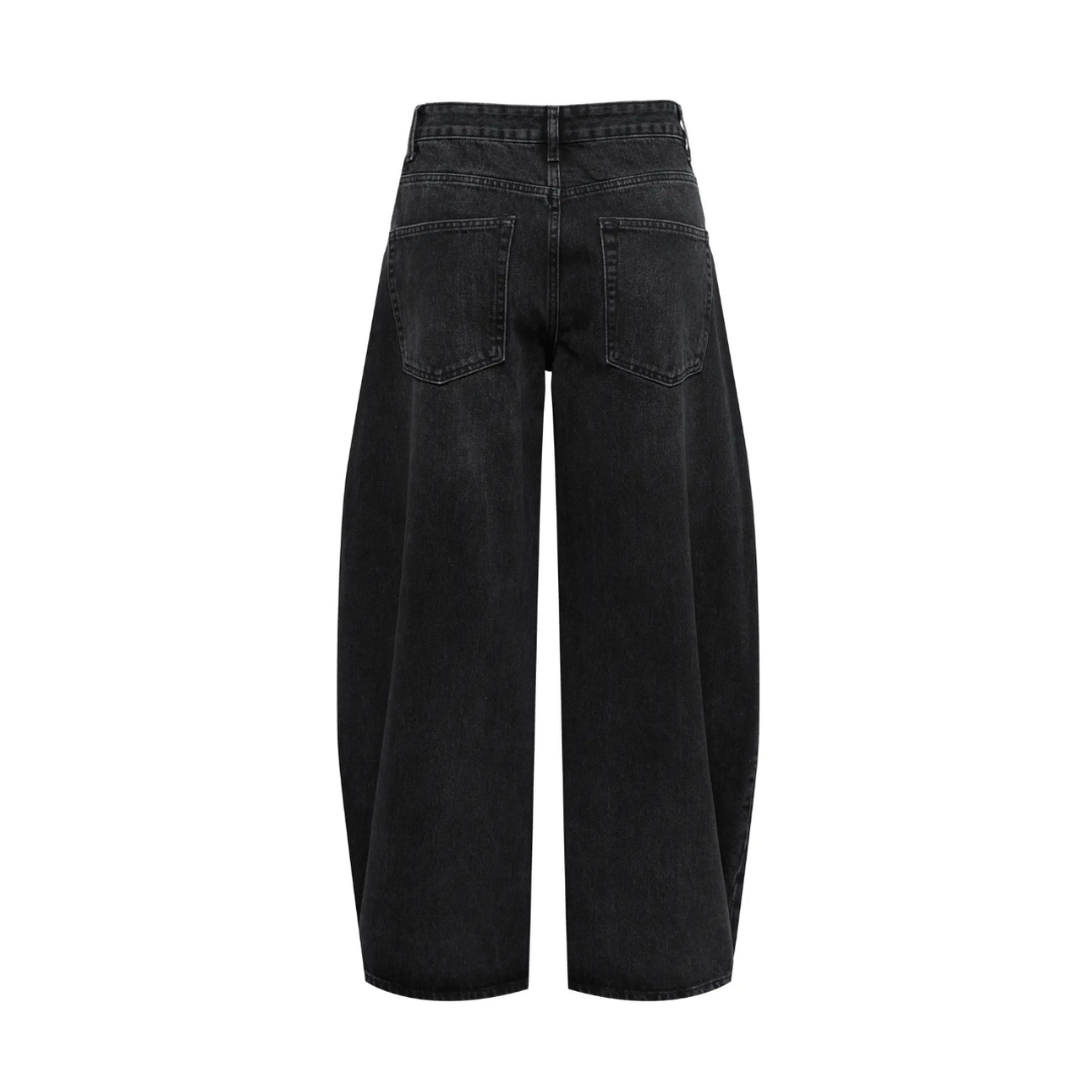 Taylor Washed Black Barrel Jeans