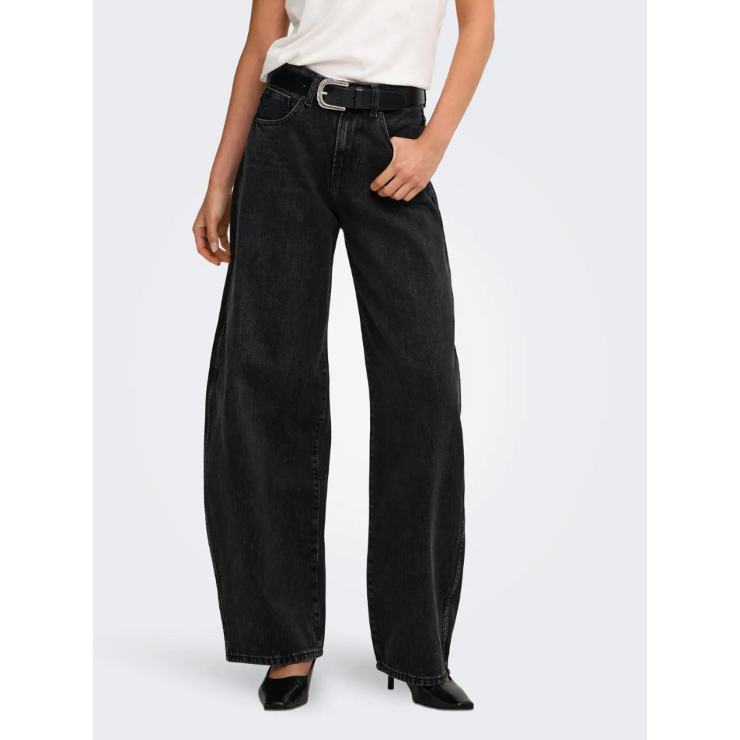 Taylor Washed Black Barrel Jeans