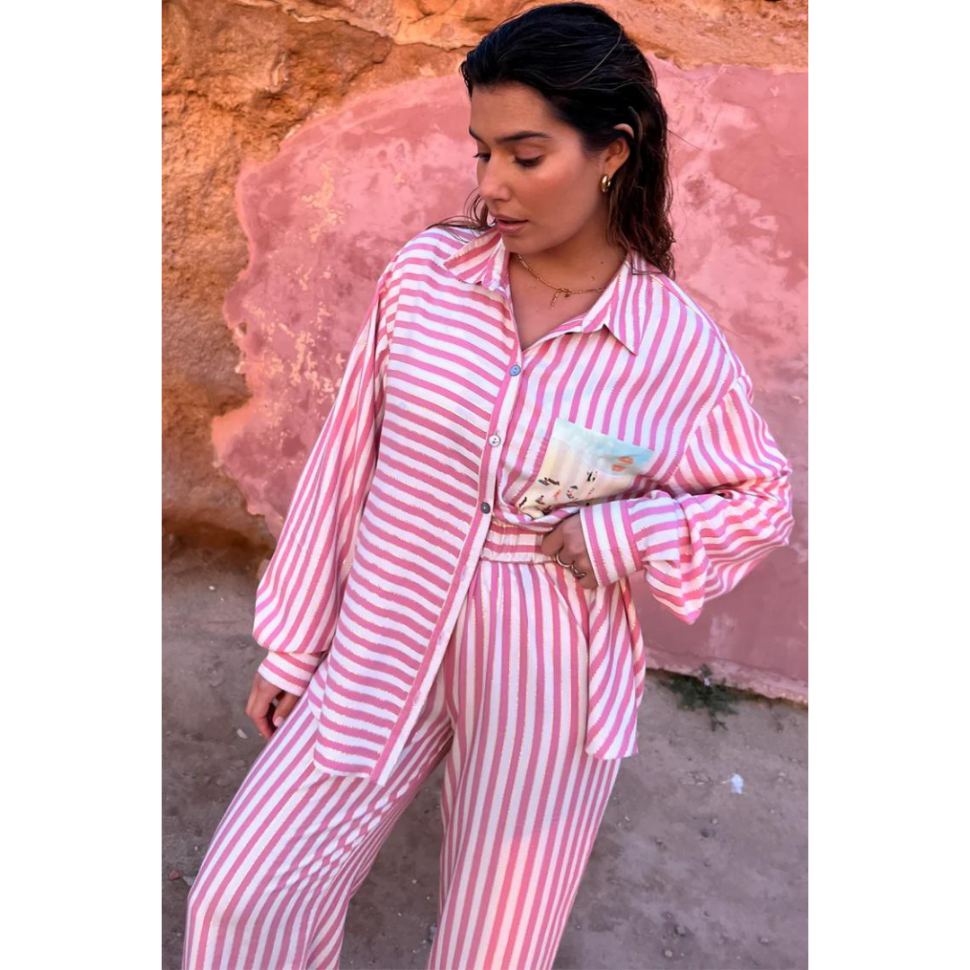 Porto Pink Stripe Trousers