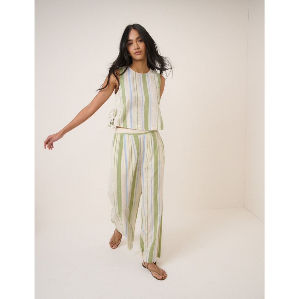 Green And Blue Striped Swing Top