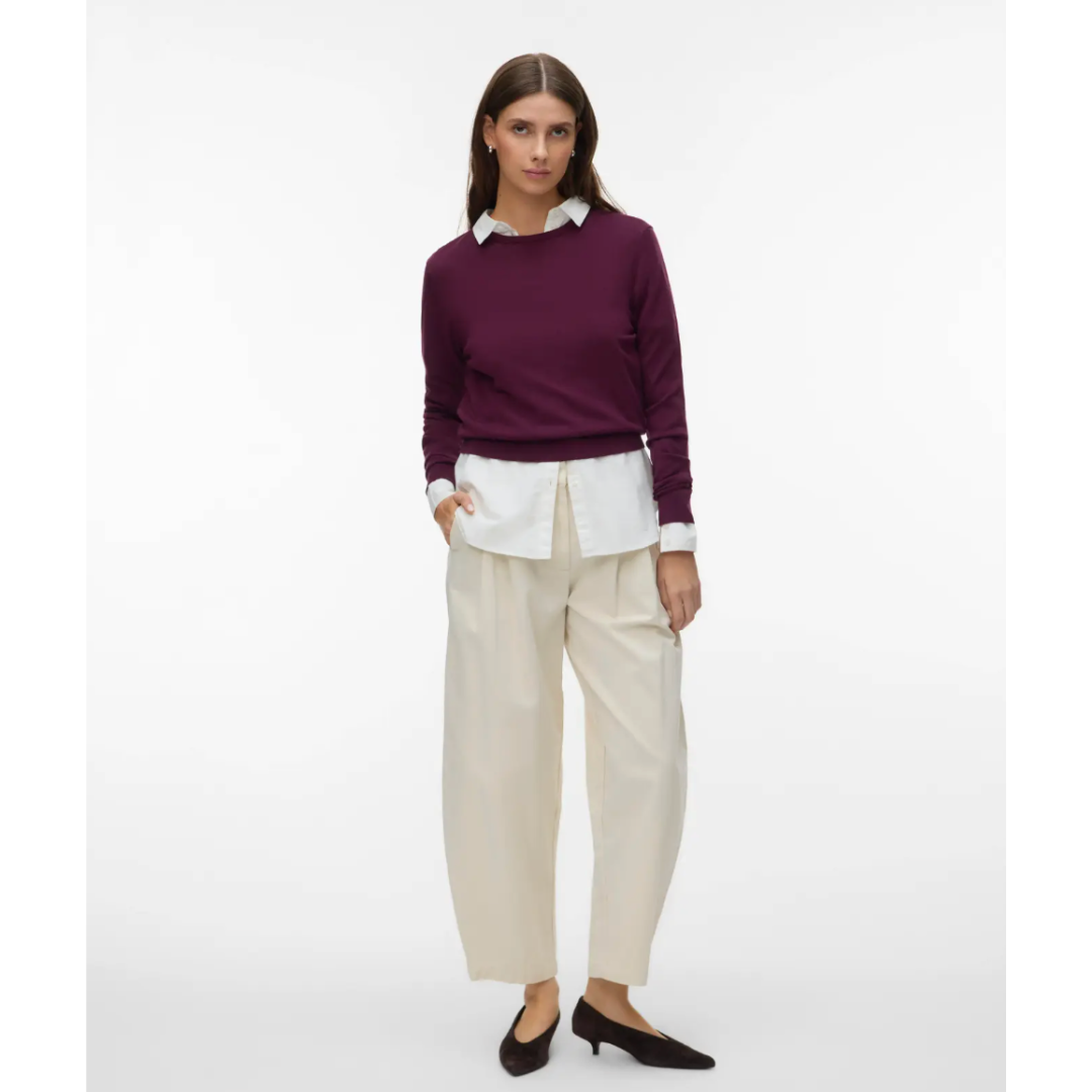 Carley Cream Barrel Trousers