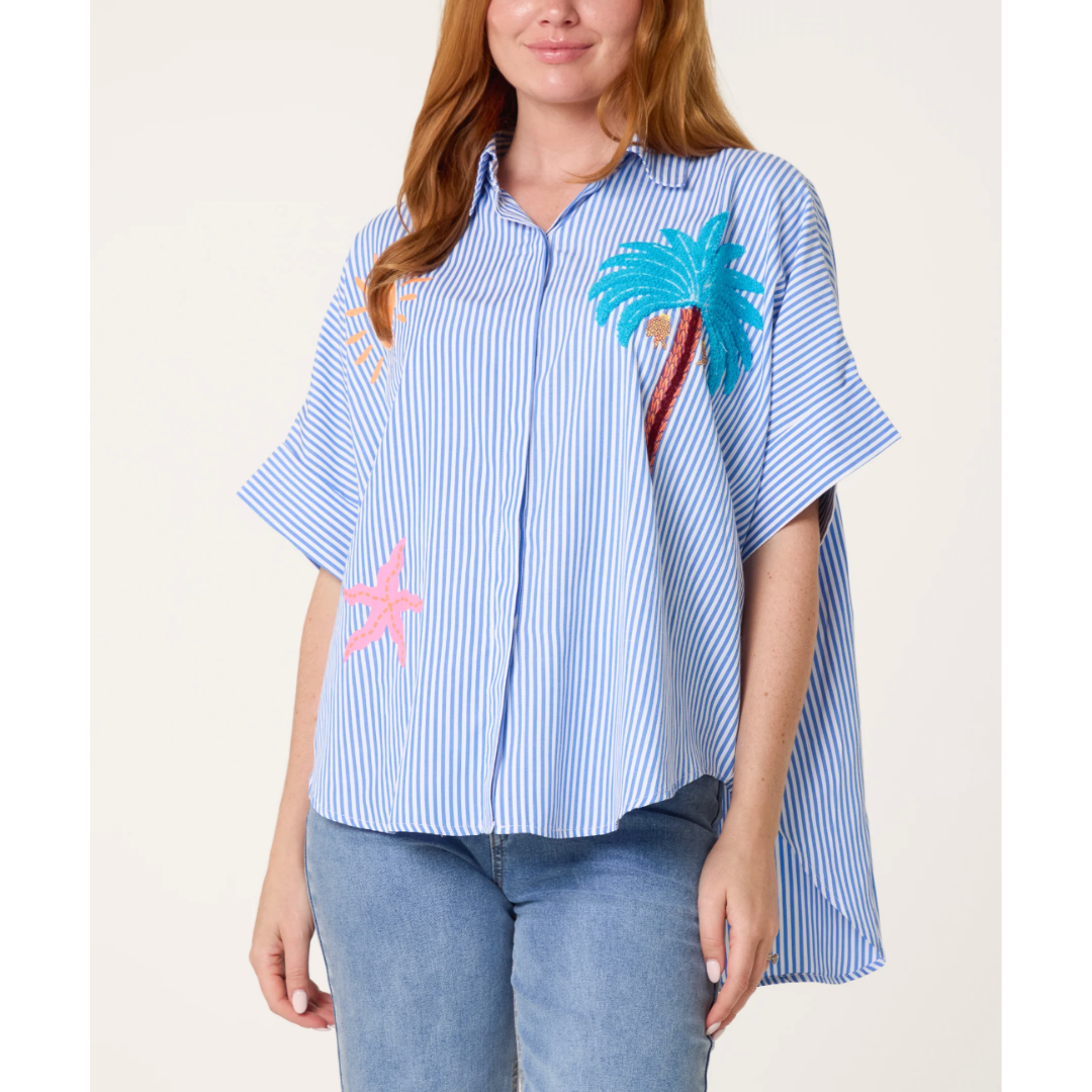 Palma Embroidered Stripe Shirt