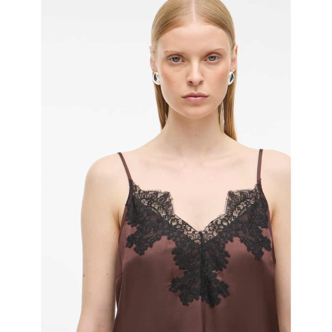 Chocolate Lace Singlet Top
