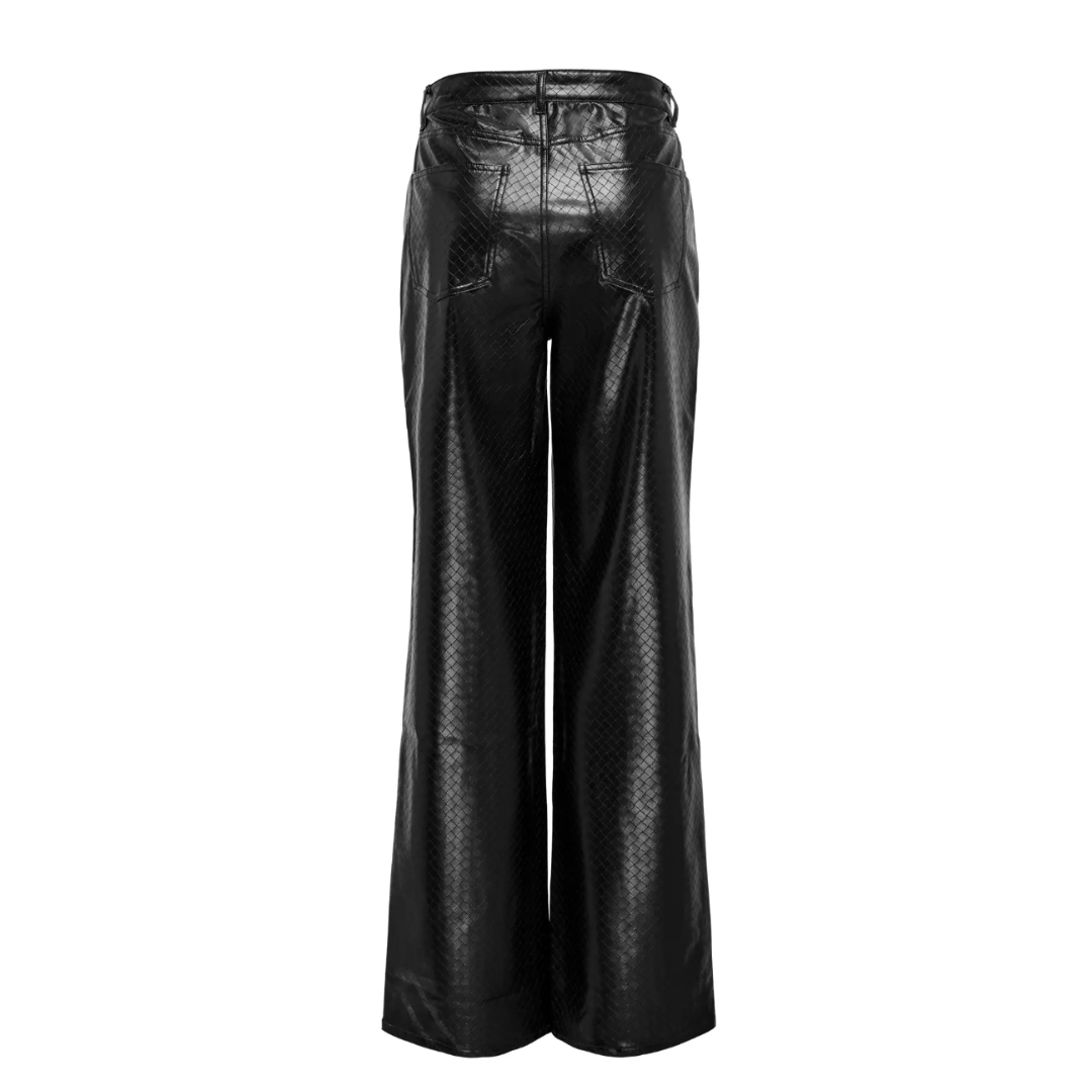 Dakota Woven Faux Leather Trousers