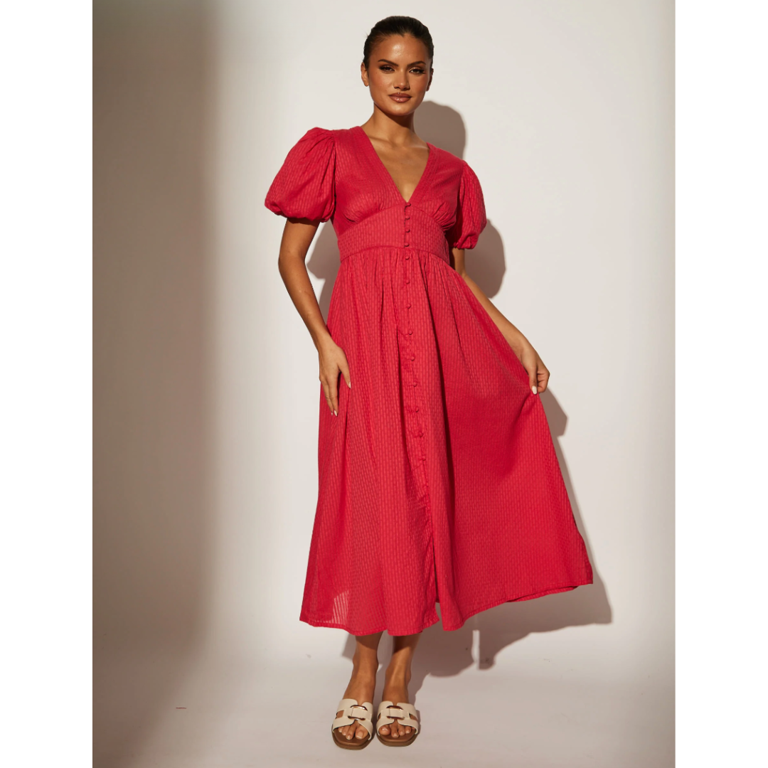 Poppy Pink Midi Dress