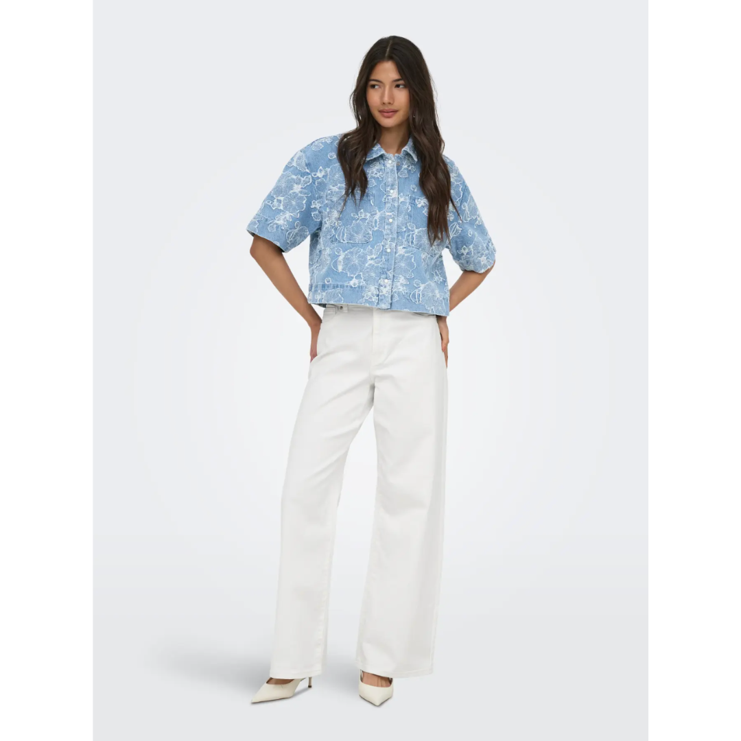 Sassy Scalloped White Jeans