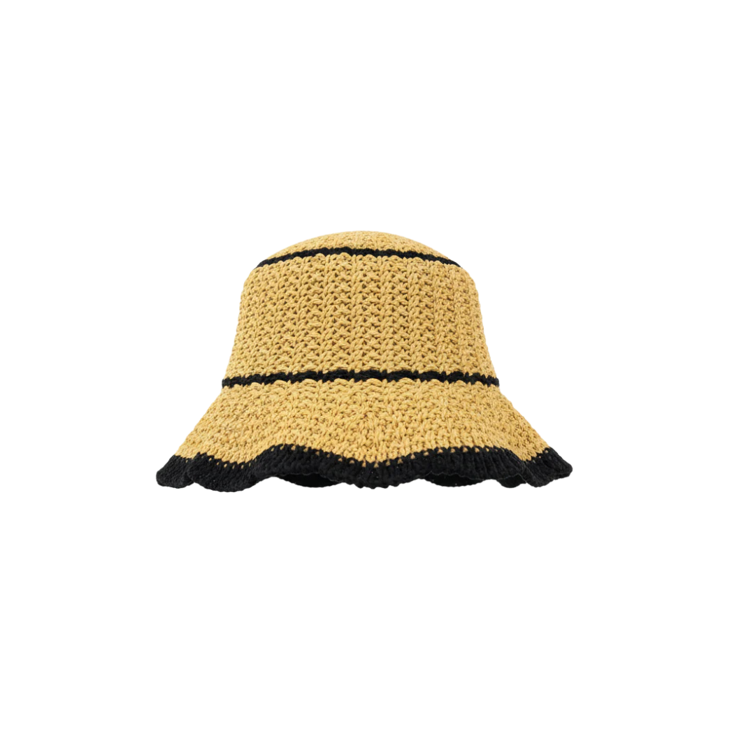 Scalloped Woven Bucket Hat