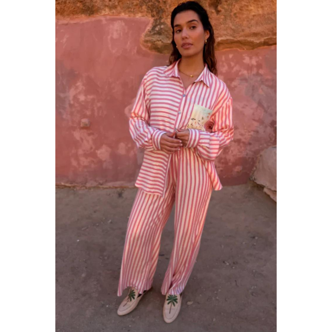 Porto Pink Stripe Trousers
