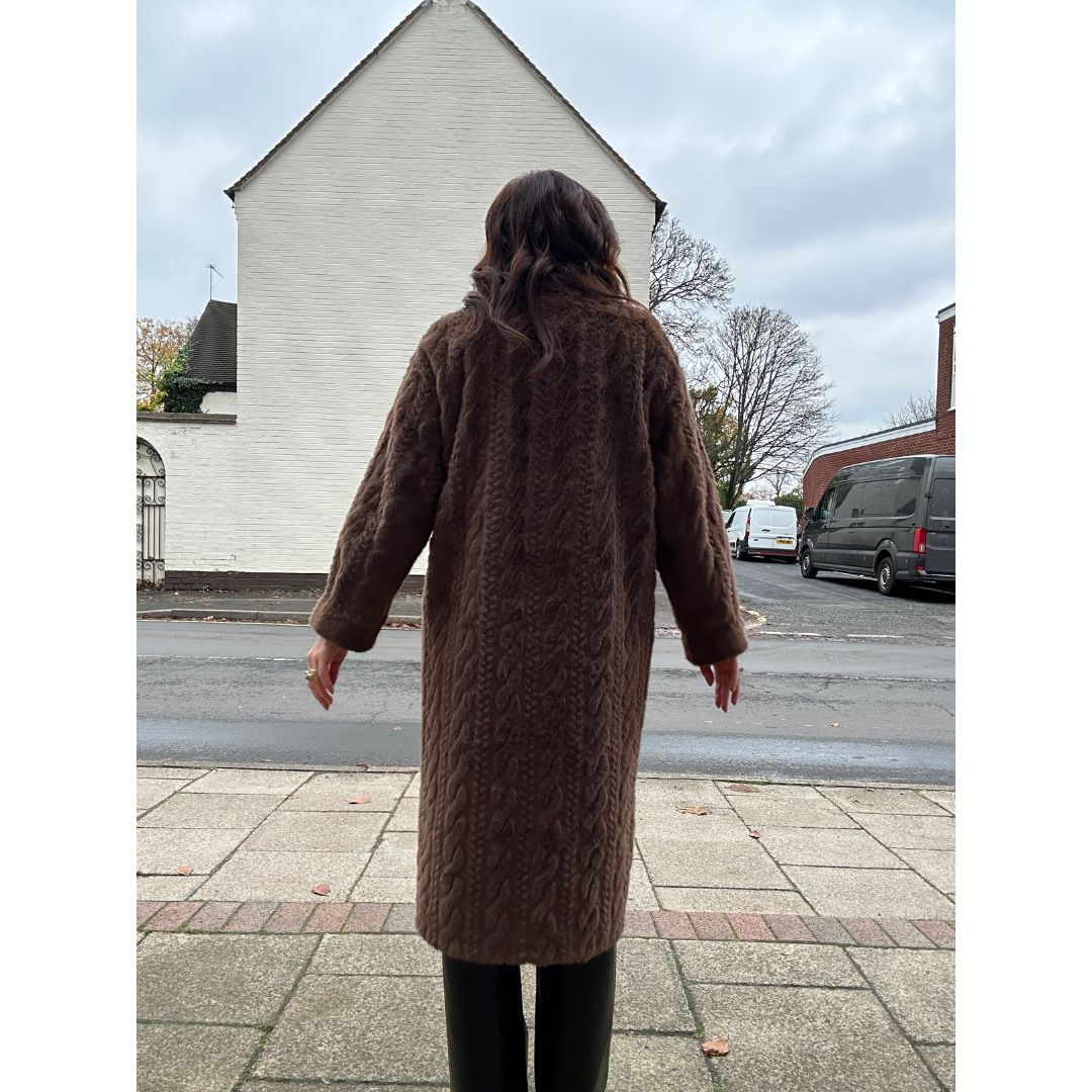 Aspen Chocolate Faux Fur Coat