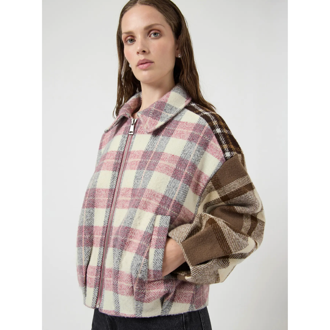Ruby Checked Bomber Jacket