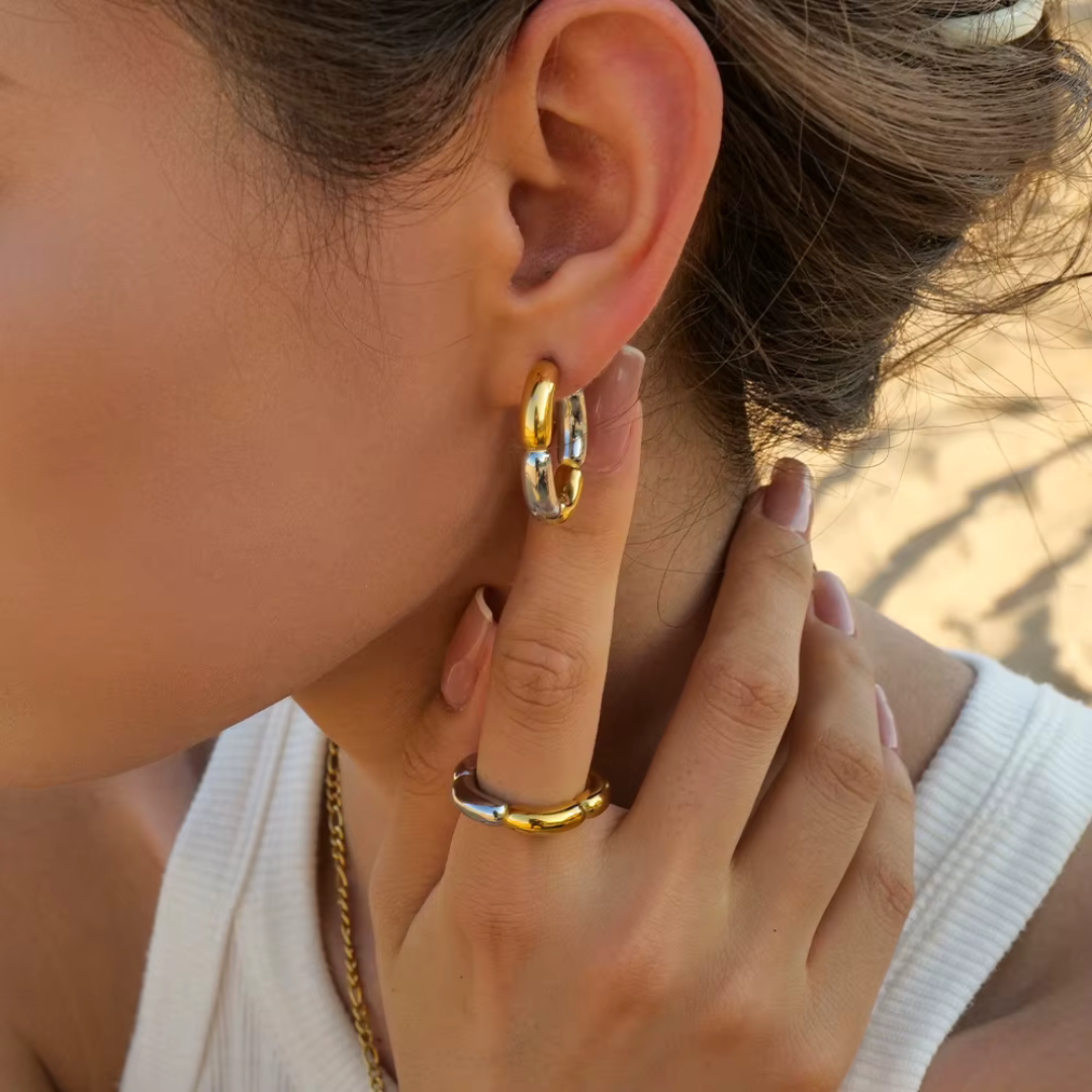 Mixed Metal Hoops
