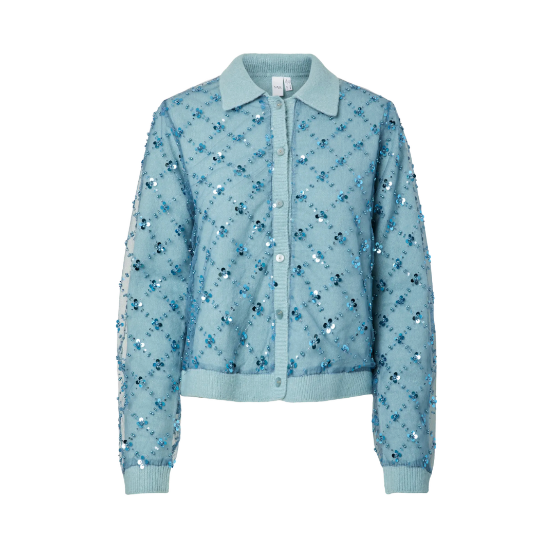 Bronwyn Powder Blue Sequin Cardigan